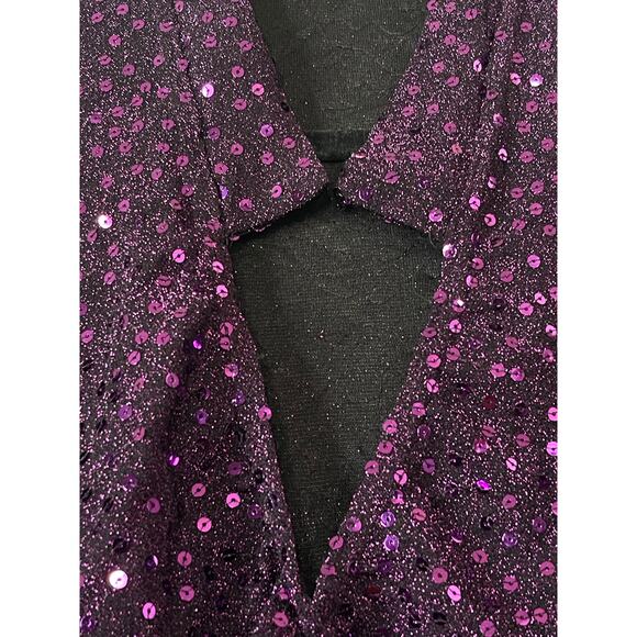 Kelle Performing Bodysuit Purple Sequin Small - Picture 4 of 6